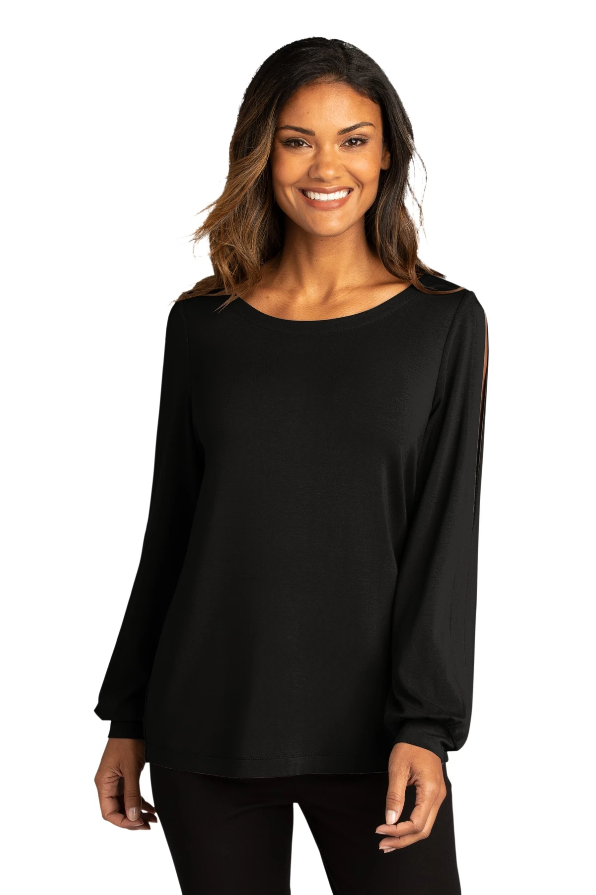 Ladies Luxe Knit Jewel Neck Top 6 Ladies Luxe Knit Jewel Neck Top - Image 4