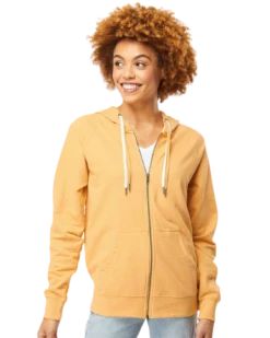 Unisex Lightweight Loopback Terry Zip Hood