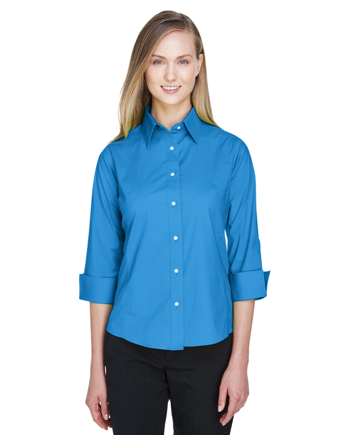 Ladies' Perfect Fit™ 3/4-Sleeve Stretch Poplin Blouse 8 Ladies' Perfect Fit™ 3/4-Sleeve Stretch Poplin Blouse - Image 6