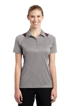 Ladies Heather Colorblock Contender Polo -Jiffyshirts Sales Store dcab9e24a5ab70