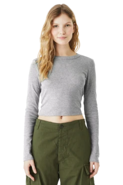 Ladies' Micro Ribbed Long Sleeve Baby Tee -Jiffyshirts Sales Store dcd467fb4d70a3