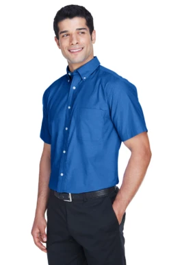 Men's Short-Sleeve Oxford With Stain-Release -Jiffyshirts Sales Store dde3aef0cfe21a