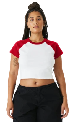 Ladies' Micro Ribbed Raglan Baby Tee -Jiffyshirts Sales Store de290cb0ac699f