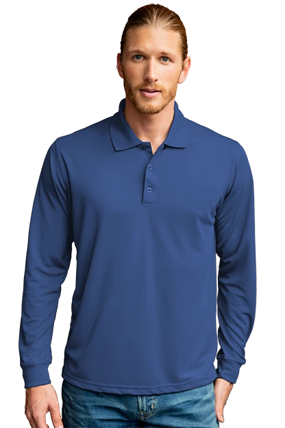 Omega Long Sleeve Solid Mesh Tech Polo 9 Omega Long Sleeve Solid Mesh Tech Polo - Image 7
