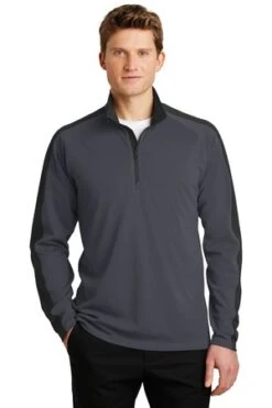 Sport-Wick Textured Colorblock 1/4-Zip Pullover -Jiffyshirts Sales Store e09841bc68fe75