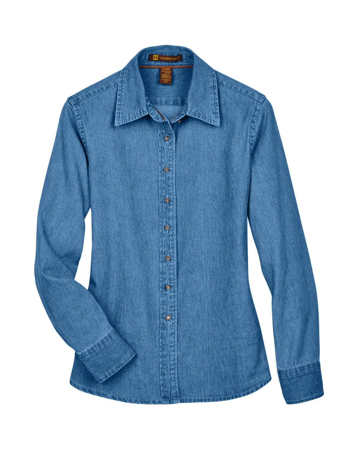 Ladies' 6.5 Oz. Long-Sleeve Denim Shirt 7 Ladies' 6.5 Oz. Long-Sleeve Denim Shirt - Image 5
