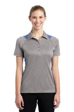 Ladies Heather Colorblock Contender Polo -Jiffyshirts Sales Store e1812c0be80877