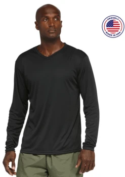 Adult Unisex USA Made Long Sleeve V-Neck Tee