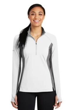 Ladies Sport-Wick Stretch Contrast 1/2-Zip Pullover -Jiffyshirts Sales Store e4aa7ae284f407