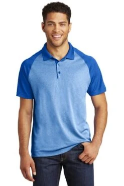 Men's PosiCharge RacerMesh Raglan Heather Block Polo