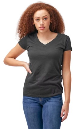 Ladies' Slim Fit Fine Jersey V-Neck -Jiffyshirts Sales Store e78ce01dc582a5