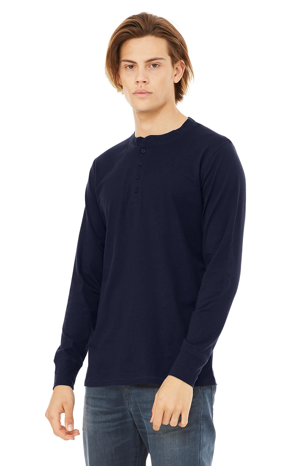 Men's Jersey Long-Sleeve Henley 4 Men's Jersey Long-Sleeve Henley - Image 2