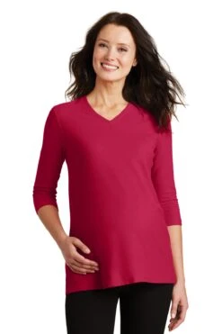 Port Authority Ladies Silk Touch Maternity 3/4-Sleeve V-Neck Shirt -Jiffyshirts Sales Store e8f9b9a7054dbf