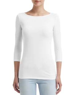 Anvil Ladies' Stretch 3/4 Sleeve T-Shirt -Jiffyshirts Sales Store ea8f68539b8e68