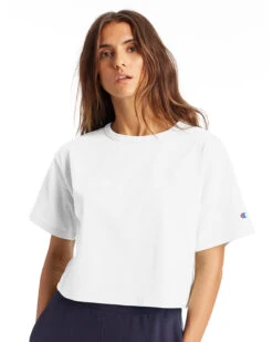 Champion Ladies' Cropped Reverse Weave T-Shirt -Jiffyshirts Sales Store ead88ed309d0e9