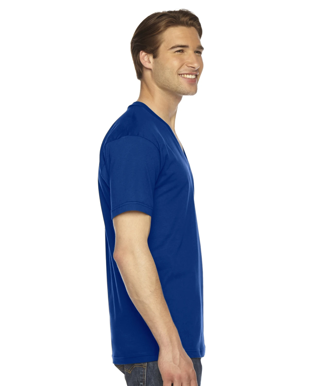 Unisex Fine Jersey Short-Sleeve V-Neck T-Shirt 4 Unisex Fine Jersey Short-Sleeve V-Neck T-Shirt - Image 2