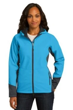 Ladies Vertical Hooded Soft Shell Jacket
