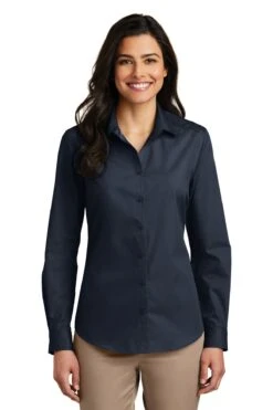 Ladies Long Sleeve Carefree Poplin Shirt -Jiffyshirts Sales Store ed3cf4e6e03ed7