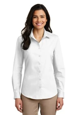 Ladies Long Sleeve Carefree Poplin Shirt -Jiffyshirts Sales Store ed4c30a4243c0d