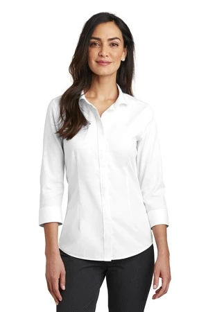 Ladies 3/4-Sleeve Nailhead Non-Iron Shirt 7 Ladies 3/4-Sleeve Nailhead Non-Iron Shirt - Image 5