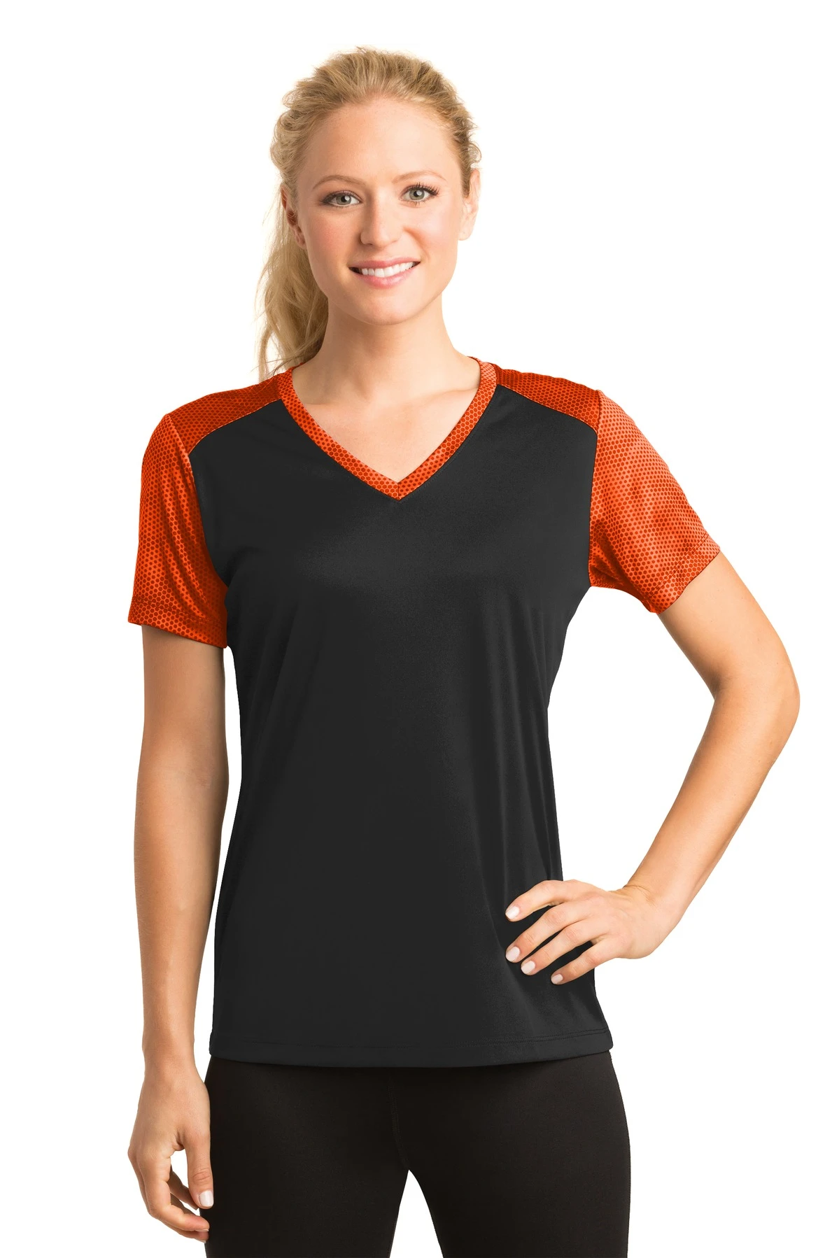 Ladies CamoHex Colorblock V-Neck Tee 10 Ladies CamoHex Colorblock V-Neck Tee - Image 8
