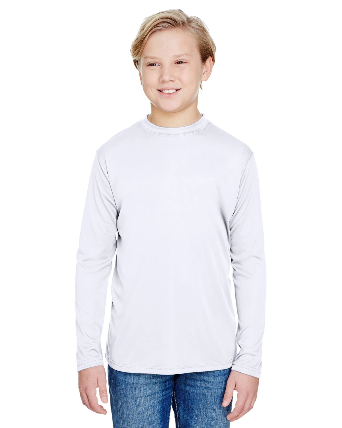 Youth Unisex Long Sleeve Cooling Performance Crew Shirt 3 Youth Unisex Long Sleeve Cooling Performance Crew Shirt