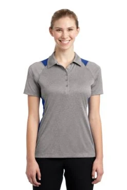 Ladies Heather Colorblock Contender Polo -Jiffyshirts Sales Store ef90bcc53dc938