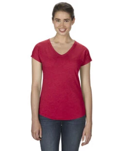 Anvil Ladies' Triblend V-Neck T-Shirt -Jiffyshirts Sales Store f263ec5a7436fa