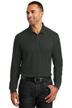 Adult Long Sleeve Core Classic Pique Polo -Jiffyshirts Sales Store f2855ac343e619