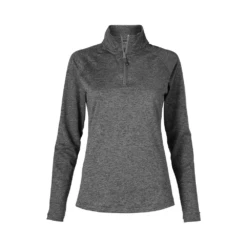 Women's Junior Fit Mélange Quarter Zip -Jiffyshirts Sales Store f2a9dfda49f6cd