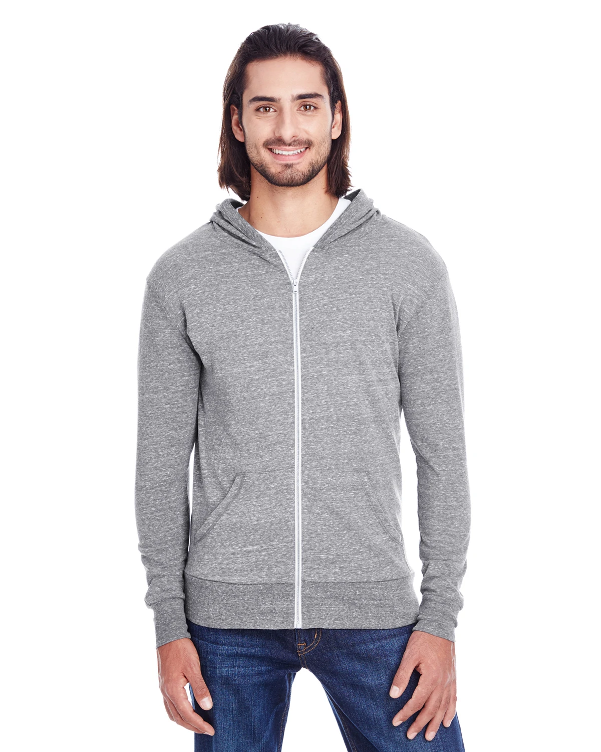 Unisex Triblend Full-Zip Light Hoodie 6 Unisex Triblend Full-Zip Light Hoodie - Image 4