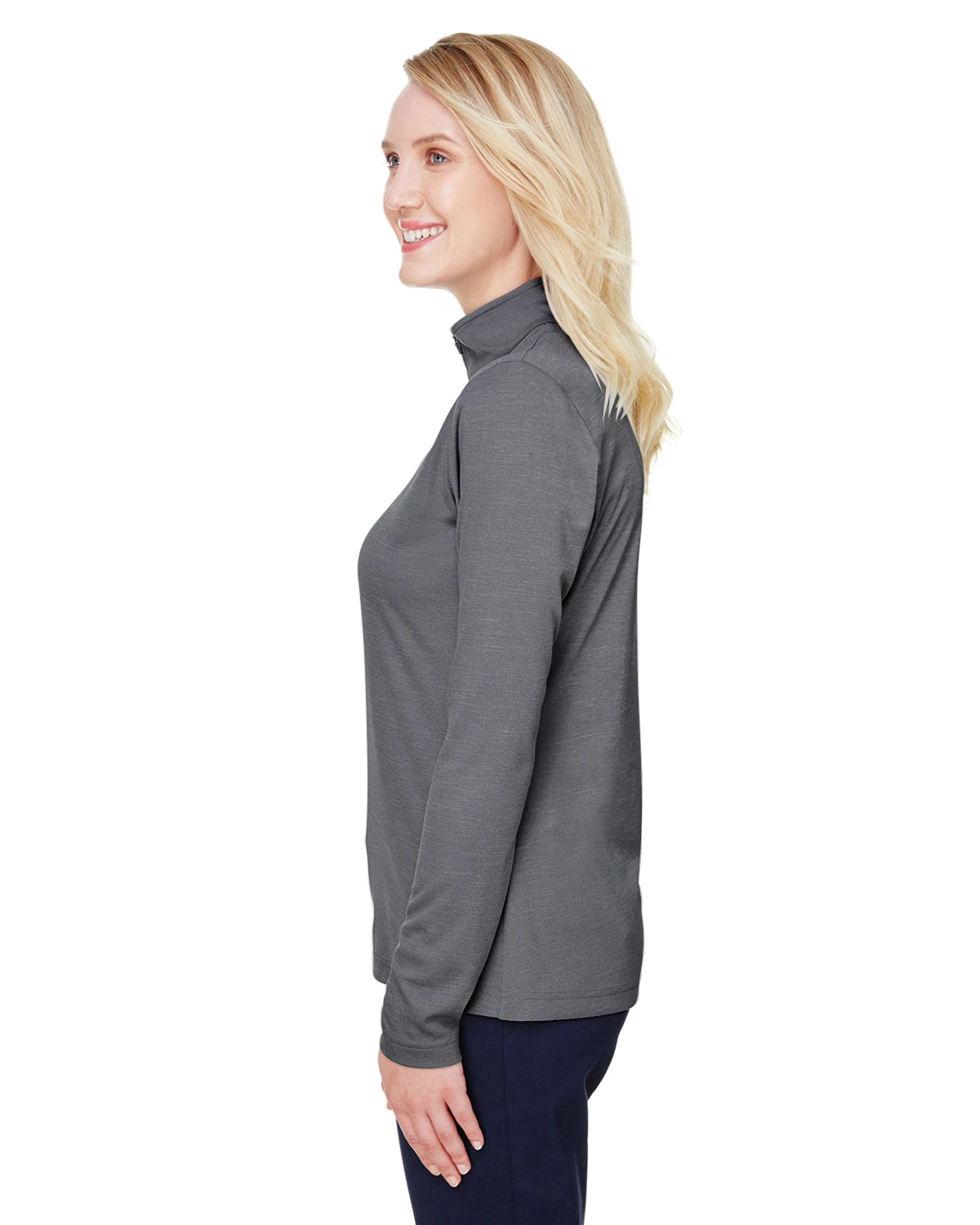 Ladies' Zone Sonic Heather Performance Quarter-Zip 4 Ladies' Zone Sonic Heather Performance Quarter-Zip - Image 2