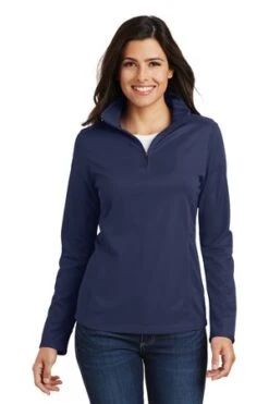 Ladies Pinpoint Mesh 1/2-Zip