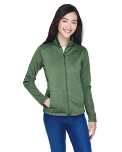 Ladies' Newbury Colorblock Mélange Fleece Full-Zip -Jiffyshirts Sales Store f5e2f3947cc072