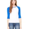 Ladies' Baby Rib 3/4-Sleeve Contrast Raglan T-Shirt 1 Ladies' Baby Rib 3/4-Sleeve Contrast Raglan T-Shirt -Jiffyshirts Sales Store f610d3fd01b209