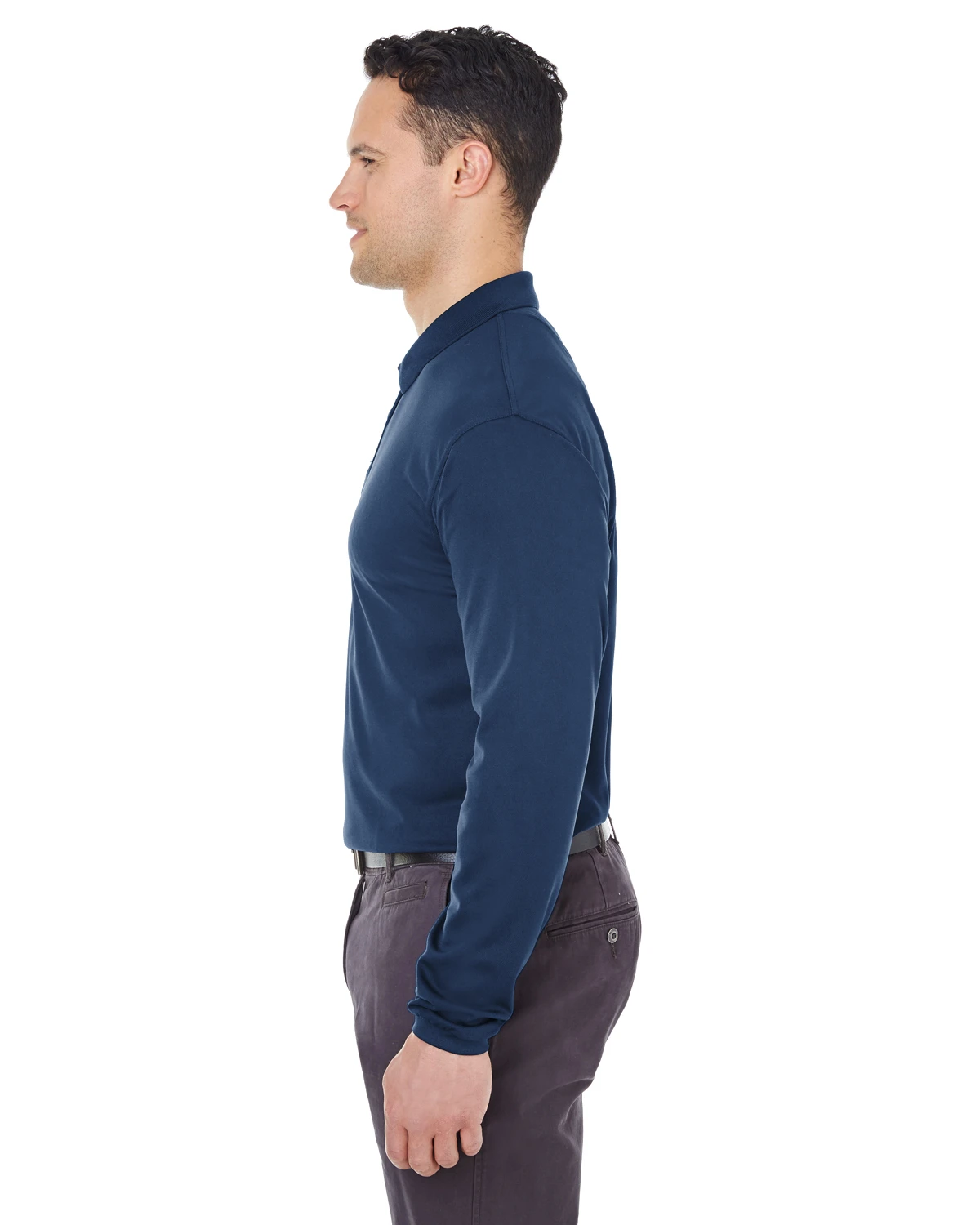 Adult Unisex Cool & Dry Long-Sleeve Mesh Piqué Polo 4 Adult Unisex Cool & Dry Long-Sleeve Mesh Piqué Polo - Image 2