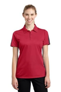 Ladies PosiCharge Active Textured Colorblock Polo